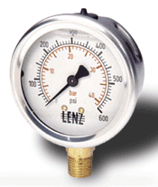 Lenz pressure Gauges are rugged and Affordable pressure measuring devices